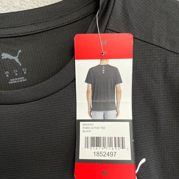 NEW Puma Active Tee Black Men's M Short sleeve - Picture 6 of 8